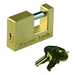 Master Lock 605DAT Coupler Latch Lock, Keyed Different, Solid Brass, With 3/4 Shackle