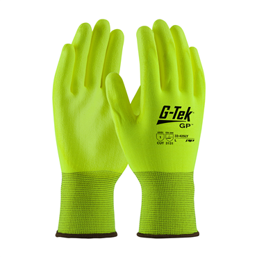 PIP 33-425LY/L Hi-Vis Yellow Knit Wrist Cuff Large General Purpose Gloves