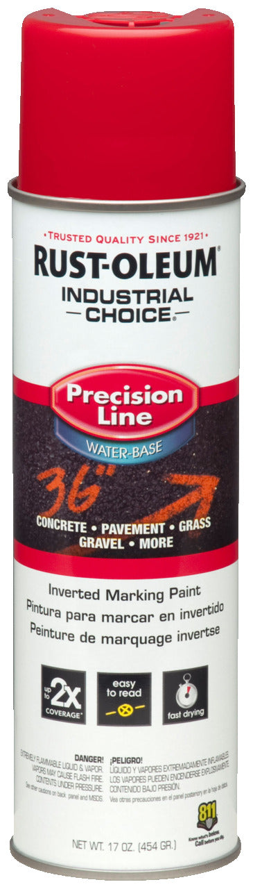 RUST-OLEUM 203038 Industrial Choice M1800 System Water-based Precision Line Marking Paint 16 Oz Spray