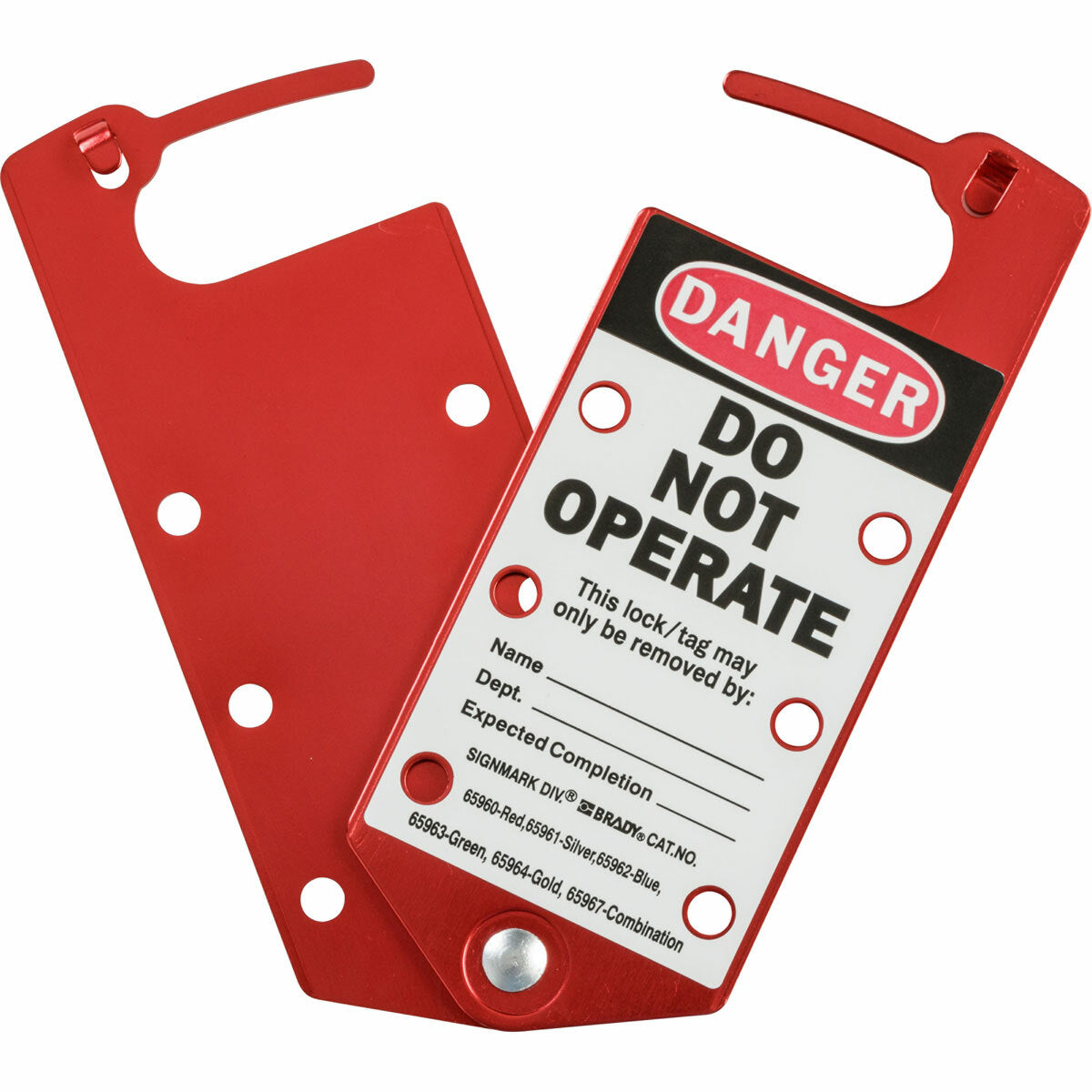 Brady 22075-R Labeled Lockout Hasp, Red, 3, 5 per Pack