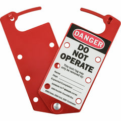 Brady 22075-R Labeled Lockout Hasp, Red, 3, 5 per Pack