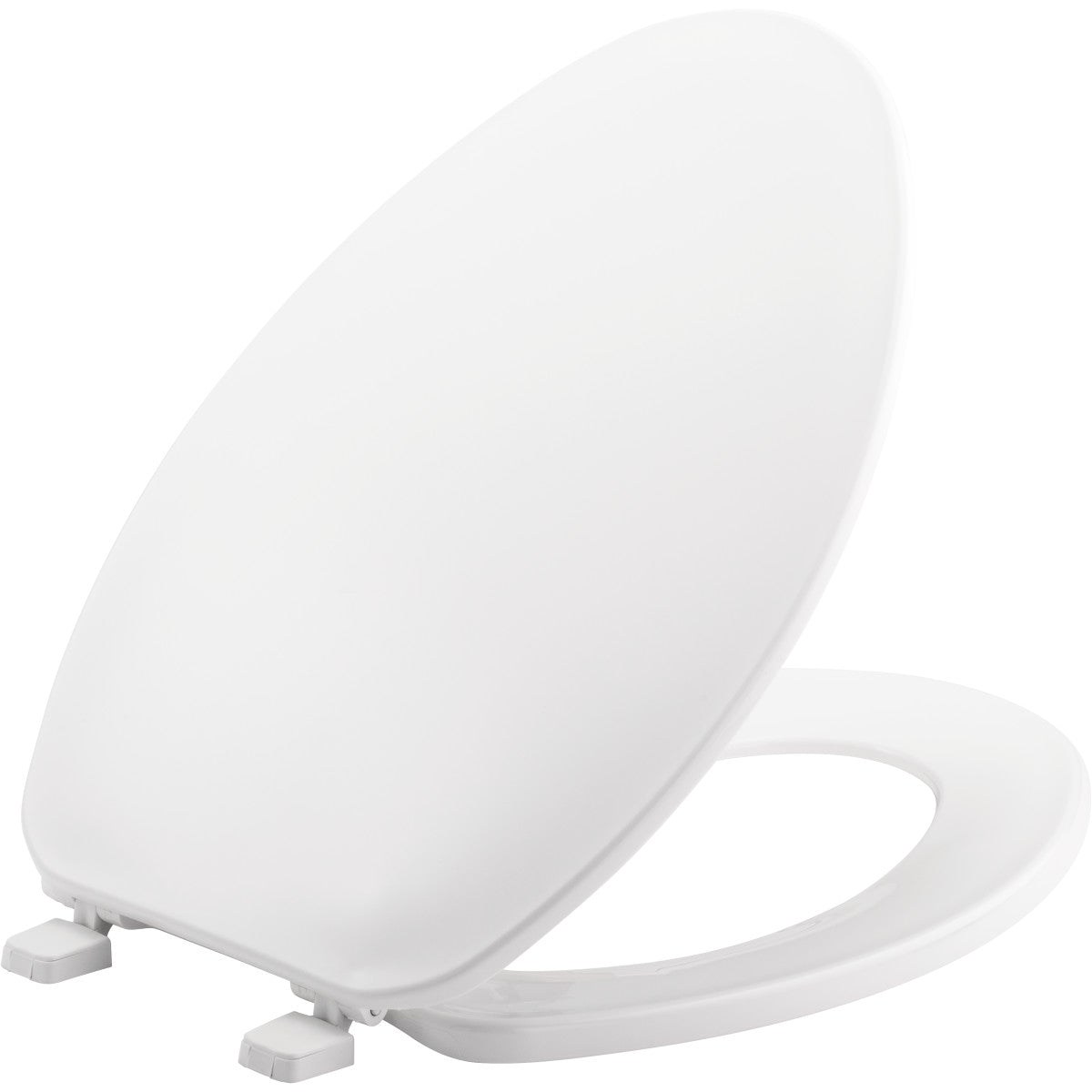 Bemis 170000 Plastic Toilet Seat with Cover, Elongated Closed Front, Top-Tite Hinge, White