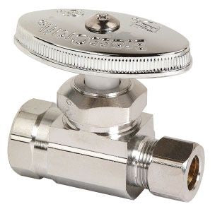 Brasscraft OR10X-C Lead-Free Multi-Turn Straight Supply Stop Valve 3/8 Inch x 3/8 Inch