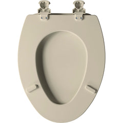 Church 585EC 006 Enameled Wood Toilet Seat with Cover, Elongated Closed Front, Bone