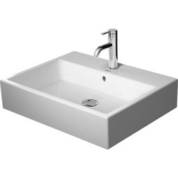 Duravit 2350600060 Lavatory Sink Vero Air Wall Mount with Overflow 23-5/8 x 18-1/2 Inch Rectangle White