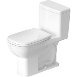 Duravit D4005800 Toilet D-Code 1 Piece with Seat White Elongated 17-5/8 Inch 1.28 Gallons per Flush 12 Inch Rough-In