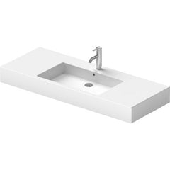 Duravit 0329120000 Lavatory Sink Vero Wall Mount with Overflow 49-1/4 x 19-1/4 Inch Rectangle White 1 Hole