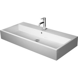 Duravit 2350100000 Lavatory Sink Vero Air Wall Mount with Overflow 18-1/2 x 39-3/8 Inch Rectangle White 1 Hole