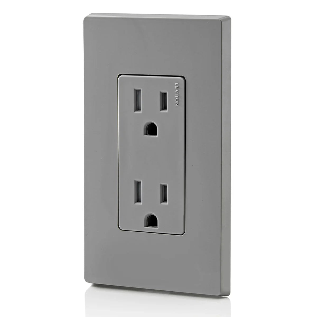 Leviton T5325-GY 15amp 125v Tamper-Resistant Decora Duplex Receptacle, Gray