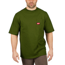 Milwaukee 601OG-XL Heavy Duty Pocket T-Shirt - Short Sleeve - Green XL