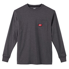 Milwaukee 602G-L Heavy Duty Pocket T-Shirt - Long Sleeve - Gray L