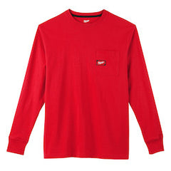 Milwaukee 602R-S Heavy Duty Pocket T-Shirt - Long Sleeve - Red S