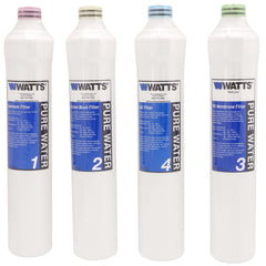 Watts 7100117 Kwik-Change Filter Kit 4 Pack for Watts PWROKC4 Kwik-Change Reverse Osmosis System