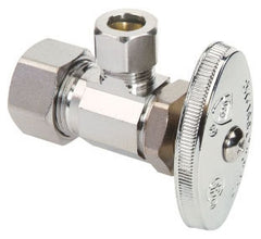 BrassCraft OCR19XR Multi-Turn Water Stop, Angle Valve, 1/2 Inch Nominal Compression x 3/8 Inch OD Compression