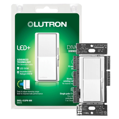 Lutron DVCL-153PH-WH 150 W 120 VAC White Dimmable Compact Fluorescent/LED 1-Pole/3-Way Wall Dimmer