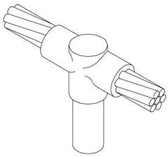 Harger GO344/0B Exothermic Mold Tee 4/0 Str BC To 3/4 Grd Rod