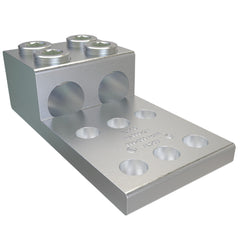 ILSCO AU-800-2N Aluminum Mechanical Lug Conductor Range 800-300 2 Ports 6 Holes 1/2 in Bolt Size 1-3/4 in Hole Spacing