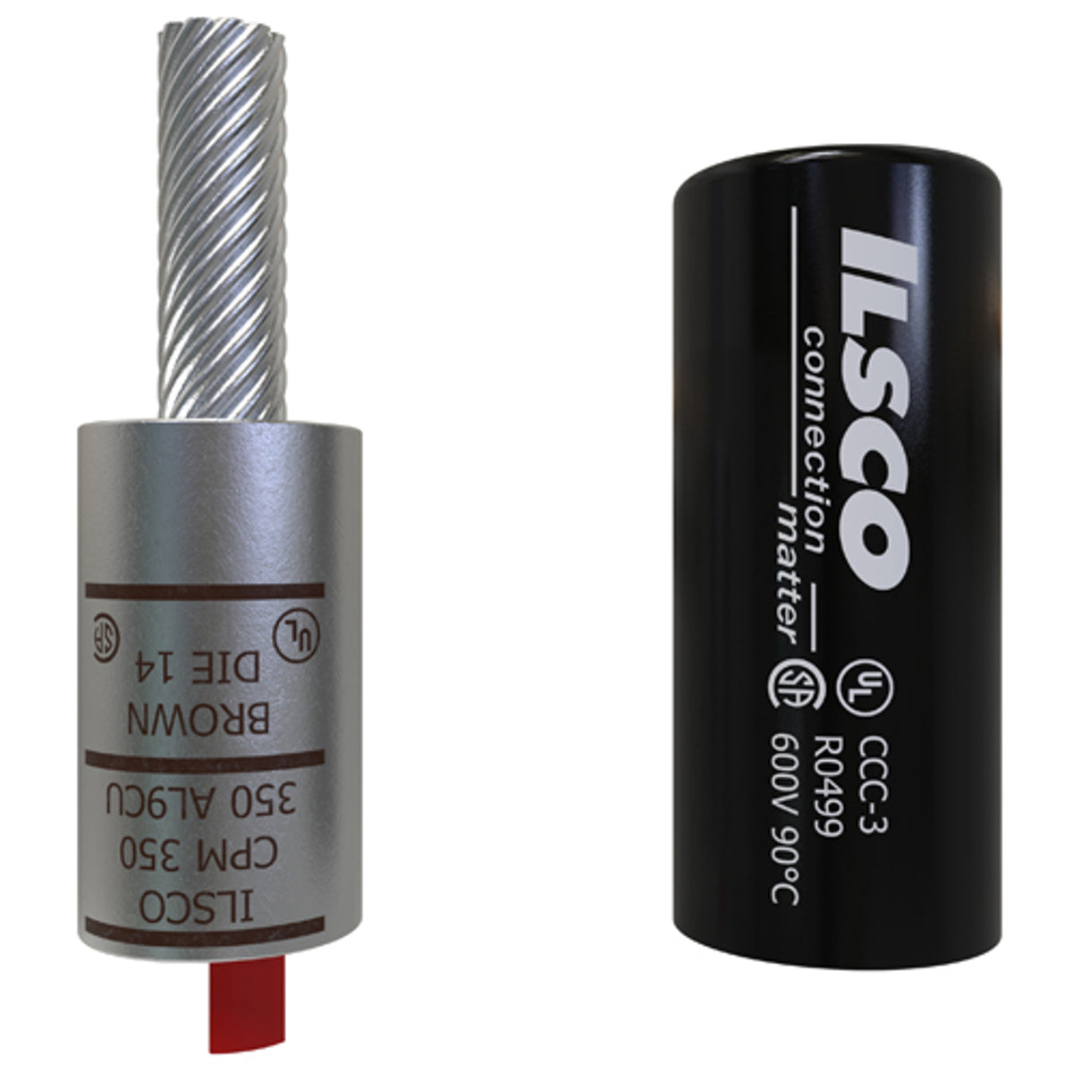 ILSCO CPM-350 Copper Compression Pigtail Adaptor, Conductor Size 350, Tin Plated, UL, CSA