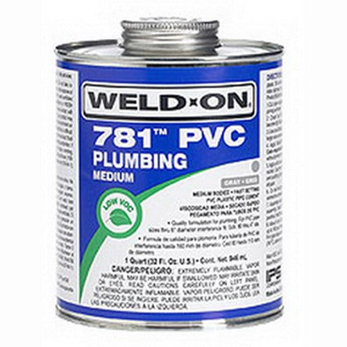 IPS Corporation 14007 Weld-On 781 Medium Bodied PVC Pipe Cement 1 pt Metal Can Clear