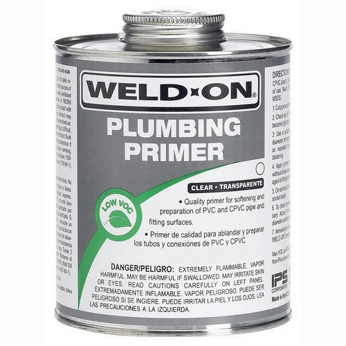 IPS Corporation 14031 Weld-On Low VOC Pipe Primer with Applicator Cap, 1 pt Can, Clear