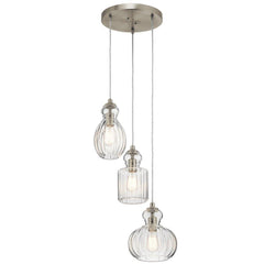 Kichler Lighting 43952NI Riviera 75W 3-Light Medium E-26 Incandescent Pendant