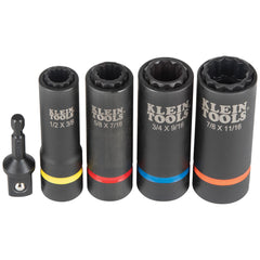 Klein Tools 66040 2-in-1 Impact Socket Set 12-Point 5-Piece