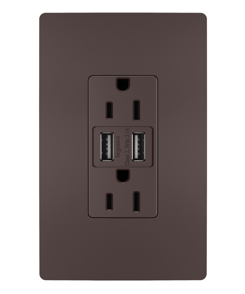 Legrand TM826USBDBCCV4 Pass & Seymour 15 Amp 125 Volt Duplex Receptacle