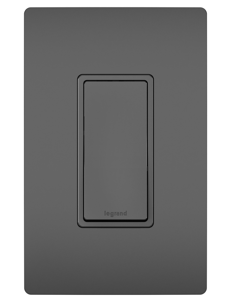 Legrand TM870STMBKCC6 Pass & Seymour 15 Amp 120/277 VAC 1-Pole Black Thermoplastic Momentary Contact Decorator Switch