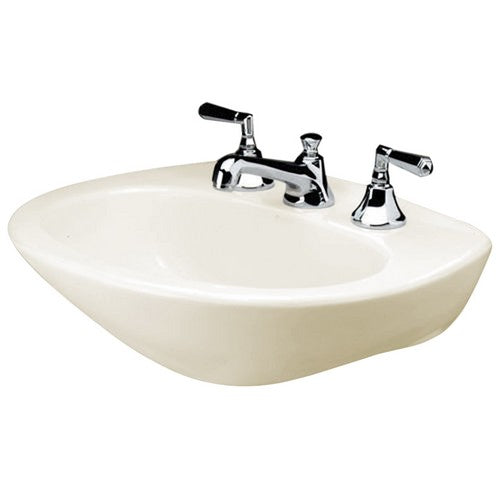 Mansfield Plumbing 328-8 BI Mansfield Barrett 24-3/8 inch x 19-1/8 inch Rectangular Pedestal Sink Basin Only, 8 inch Centerset, Biscuit