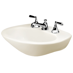 Mansfield Plumbing 328-8 BI Mansfield Barrett 24-3/8 inch x 19-1/8 inch Rectangular Pedestal Sink Basin Only, 8 inch Centerset, Biscuit