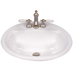 Mansfield Plumbing 249-4 WH Mansfield Maverick I 19 Inch Round Self-Rimming Lavatory Sink 4 Inch Centerset