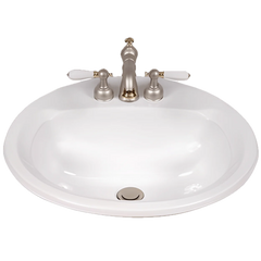 Mansfield Plumbing 249-4 WH Mansfield Maverick I 19 Inch Round Self-Rimming Lavatory Sink 4 Inch Centerset