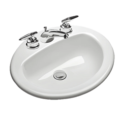 Mansfield Plumbing 237-4 WH Mansfield MS Oval 20-1/2 inch x 17 inch Self-Rimming Oval Lavatory Sink Only, 4 inch Centerset, White