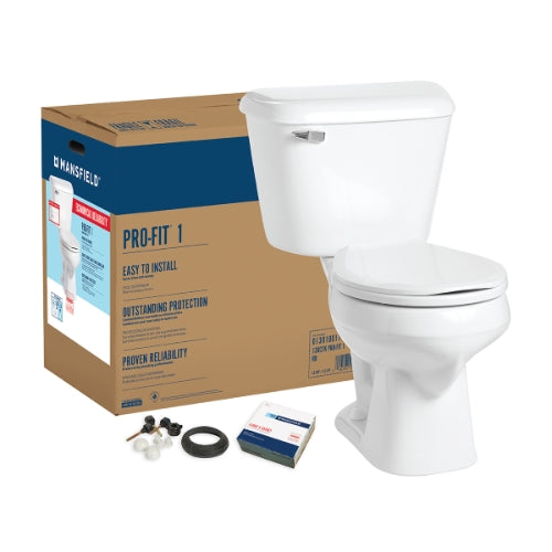 Mansfield Plumbing 130CTK Mansfield Pro-Fit 1 1.6 Round Complete Toilet Kit, White