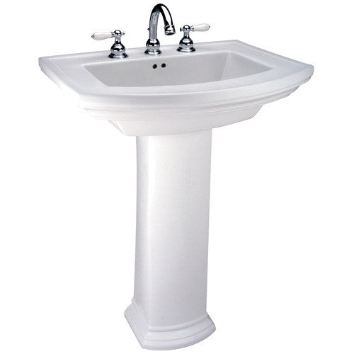 Mansfield Plumbing 328-8 WH Mansfield Barrett 24-3/8 Inch X 19-1/8 Inch Rectangular Pedestal Sink Basin Only 8 Inch Centerset