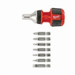 Milwaukee 48-22-2320 8-in-1 Compact Ratcheting Multi-Bit Screwdriver, 8 Pieces