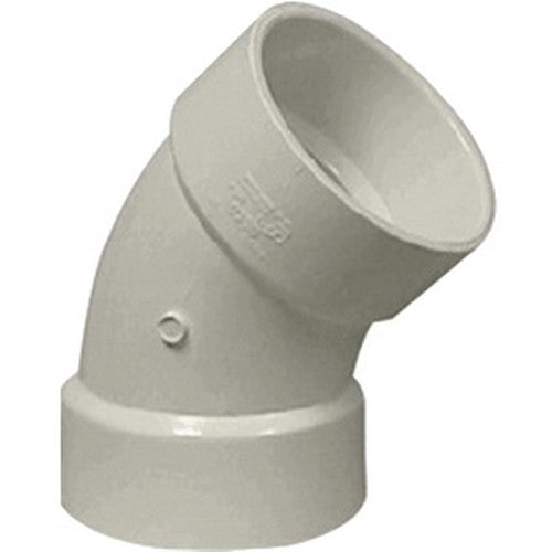 Normandy Products Company V-504 4 Inch 45 Deg SDR 35 D-3034 PVC Sewer Elbow Hub x Hub