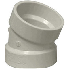 Normandy Products Company V-706 6 inch 22-1/2 Deg SDR 35 D-3034 PVC Sewer Elbow, Hub x Hub