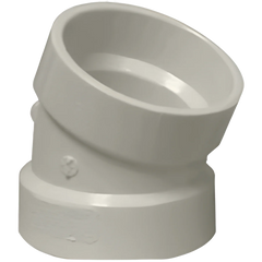 Normandy Products Company V-706 6 inch 22-1/2 Deg SDR 35 D-3034 PVC Sewer Elbow, Hub x Hub