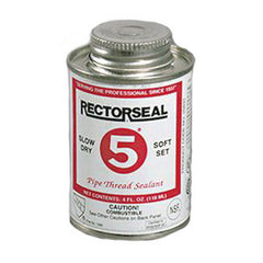 RectorSeal 25633 No. 5 Premium Pipe Thread Sealant - 1/4 Pint Brush Top - Case of 12