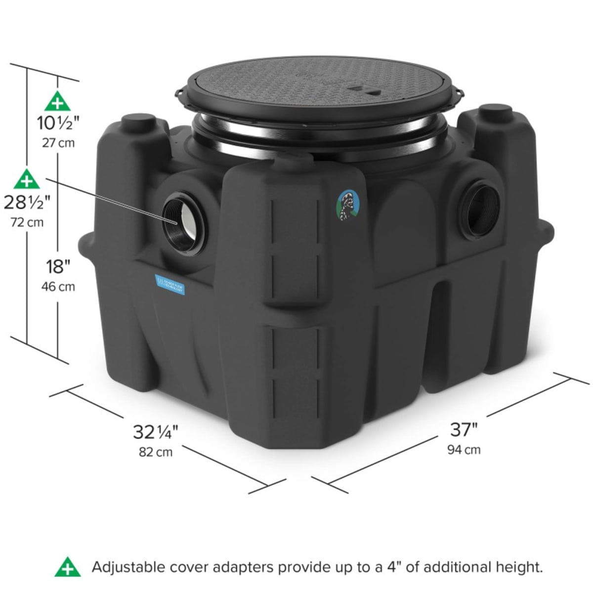 Schier 4025-017-01 GB-50 Hydromechanical Grease Interceptor 4 Plain End Adapter with Composite Cover