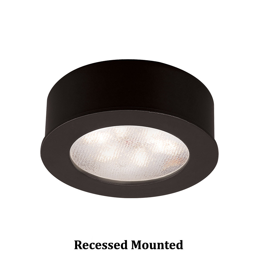 WAC Lighting HR-LED87-BK LEDme Round Button Light 3000K - Black