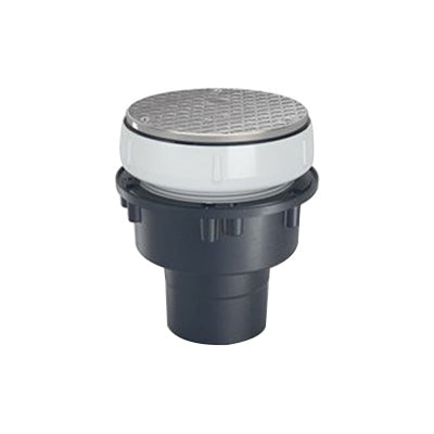 Zurn EZC-PV3-R6 EZC PVC Floor Drain Cleanout 6 Round Nickel Bronze Head with 3 x 4 Solvent Weld Outlet