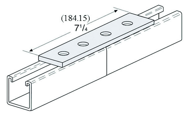 3M 73885 4-Hole Electro Galvanized Splice Plate (50 PK)