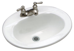 Zurn Z5114 Z5110 Series 23 x 19 in. Oval Drop-in Bathroom Sink in White