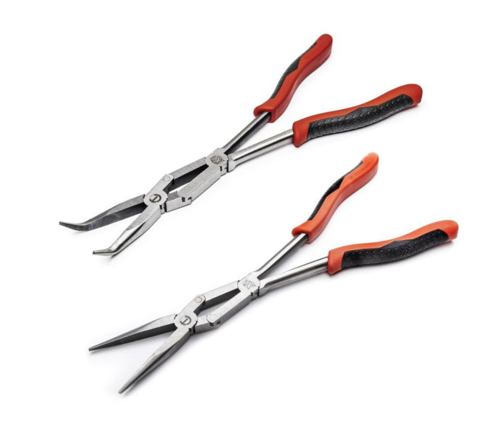 Apex Tool Group PSX204C-06 Crescent Tools 2 Pc. X2 Straight and Bent Long Nose Dual Material Plier Set