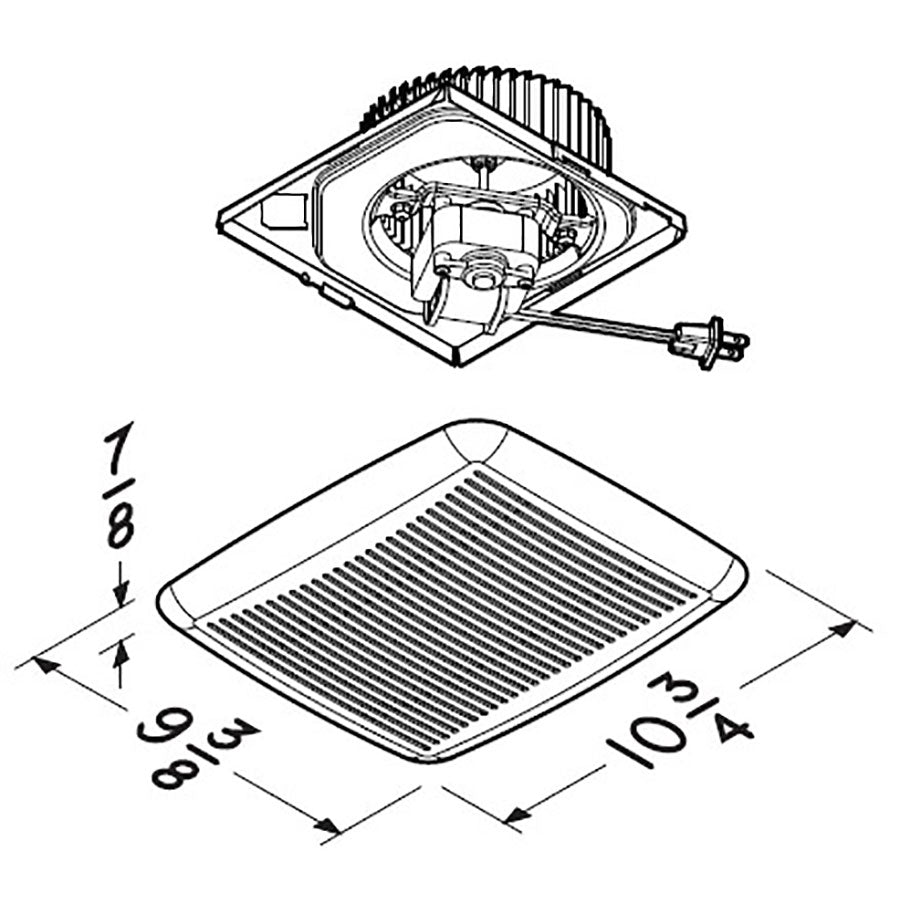 Broan-NuTone BKR60 Nut-Bro Fan Motor and Grill Upgrade Kit 60 CFM