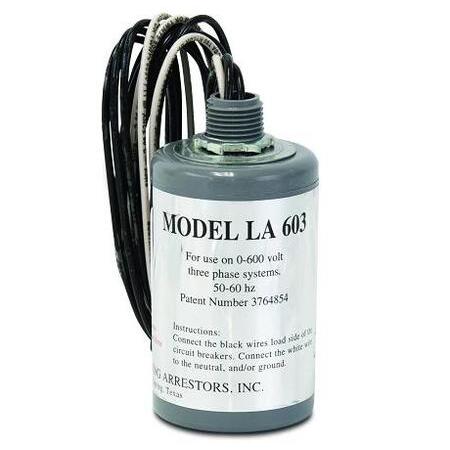 DELTA LIGHTNING ARRESTORS Delta Lightning Arrestors LA603 Silicon Oxide Varistor 600 Surge Arrester, PVC