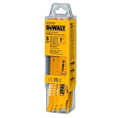 Dewalt DW4802B25 Toothed Reciprocating Saw Blade - Bi-Metal, Tapered Back for Plunging, 6 TPI - 25