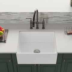 Elkay SWUF2520WH Fireclay 24-3/8 x 19-5/8 Farmhouse Kitchen Sink